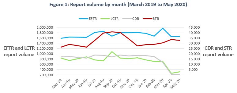 Figure 1: Report volume by month (March 2019 to May 2020)